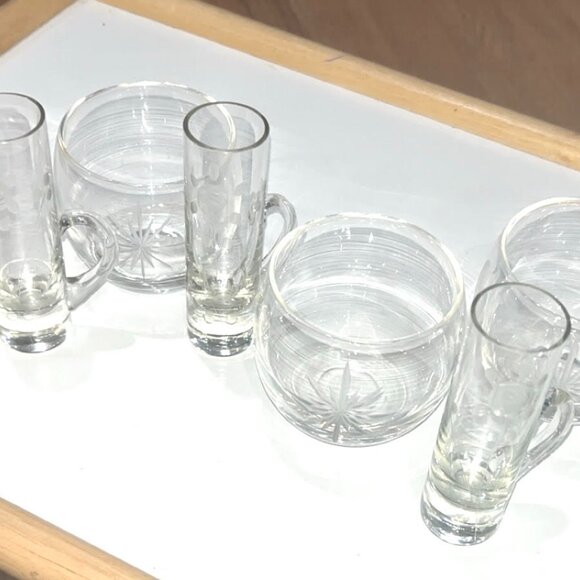 🔴SOLD🔴 Used Great Condition 6 Piece Set 3 Shot Glasses 3 Glasses - Picture 2 of 7